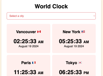 Java Script - World Clock App