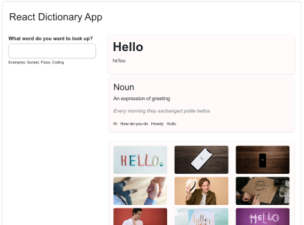 React Dictionary App