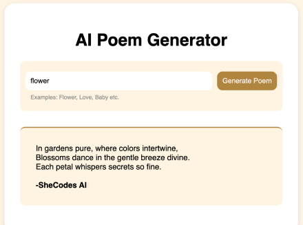 Java Script - AI Poem Generator App